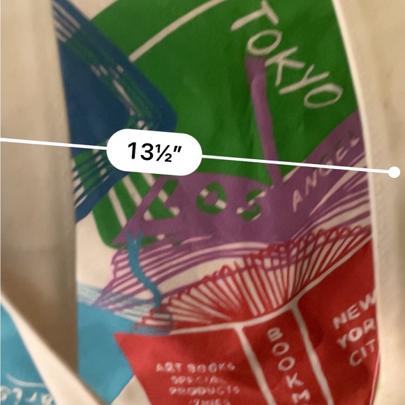 🆕 Marc Jacobs Bookmarc Location Tote Color Blue/Cream - Picture 5 of 5